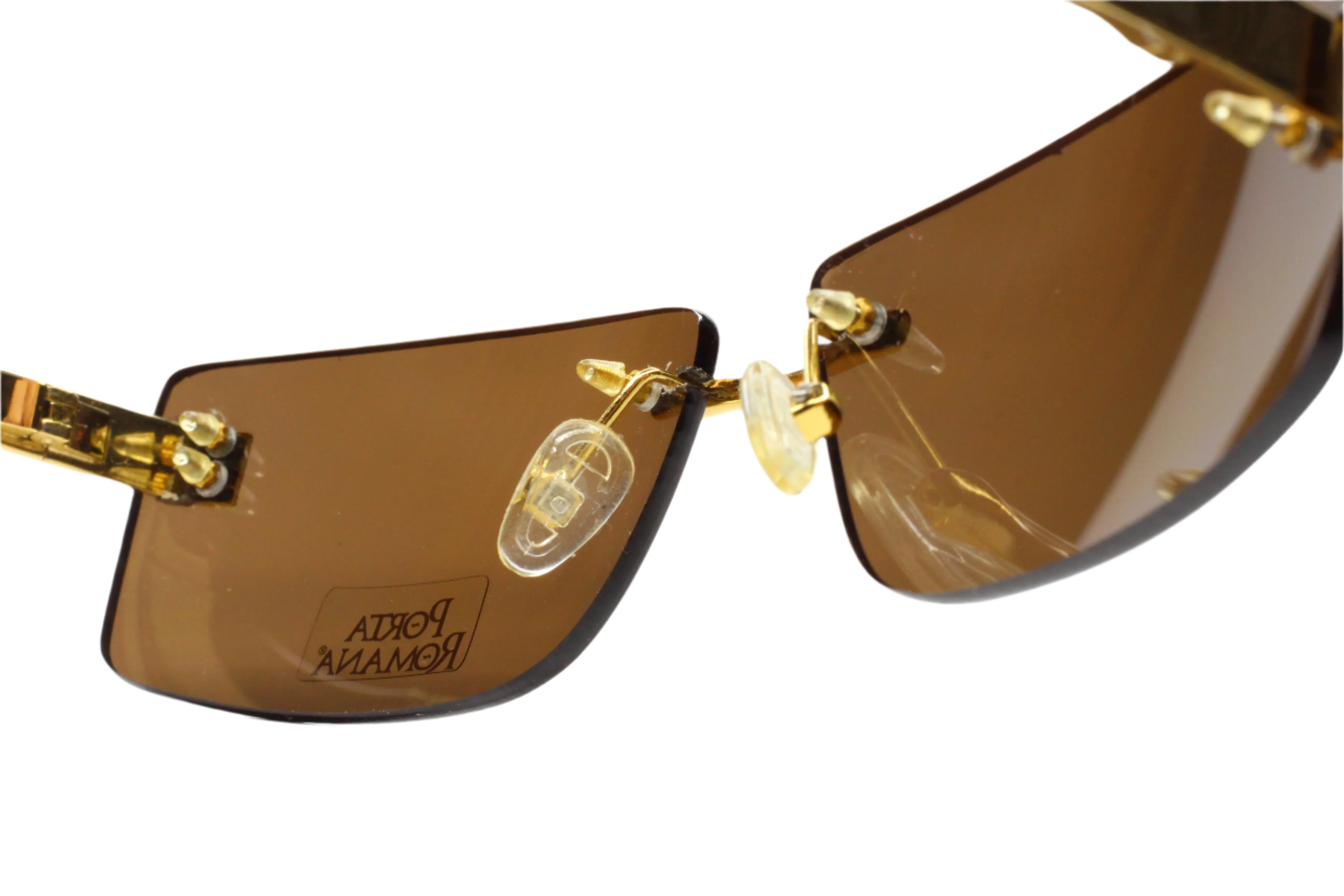Porta Romana mod. 1651 Gold Wood Vintage Luxury Italy Sunglasses -Ma