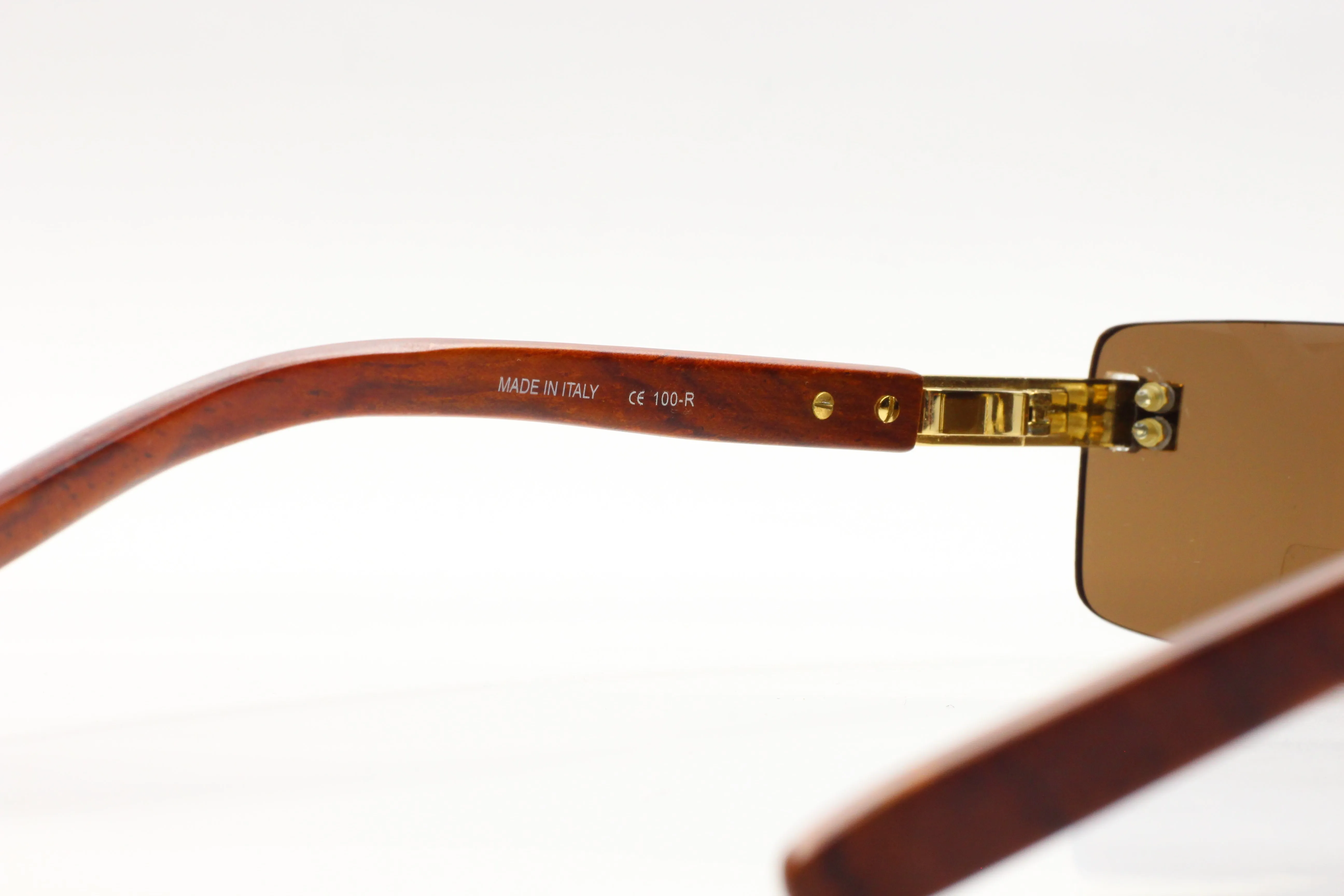 Porta Romana mod. 1651 Gold Wood Vintage Luxury Italy Sunglasses -Ma