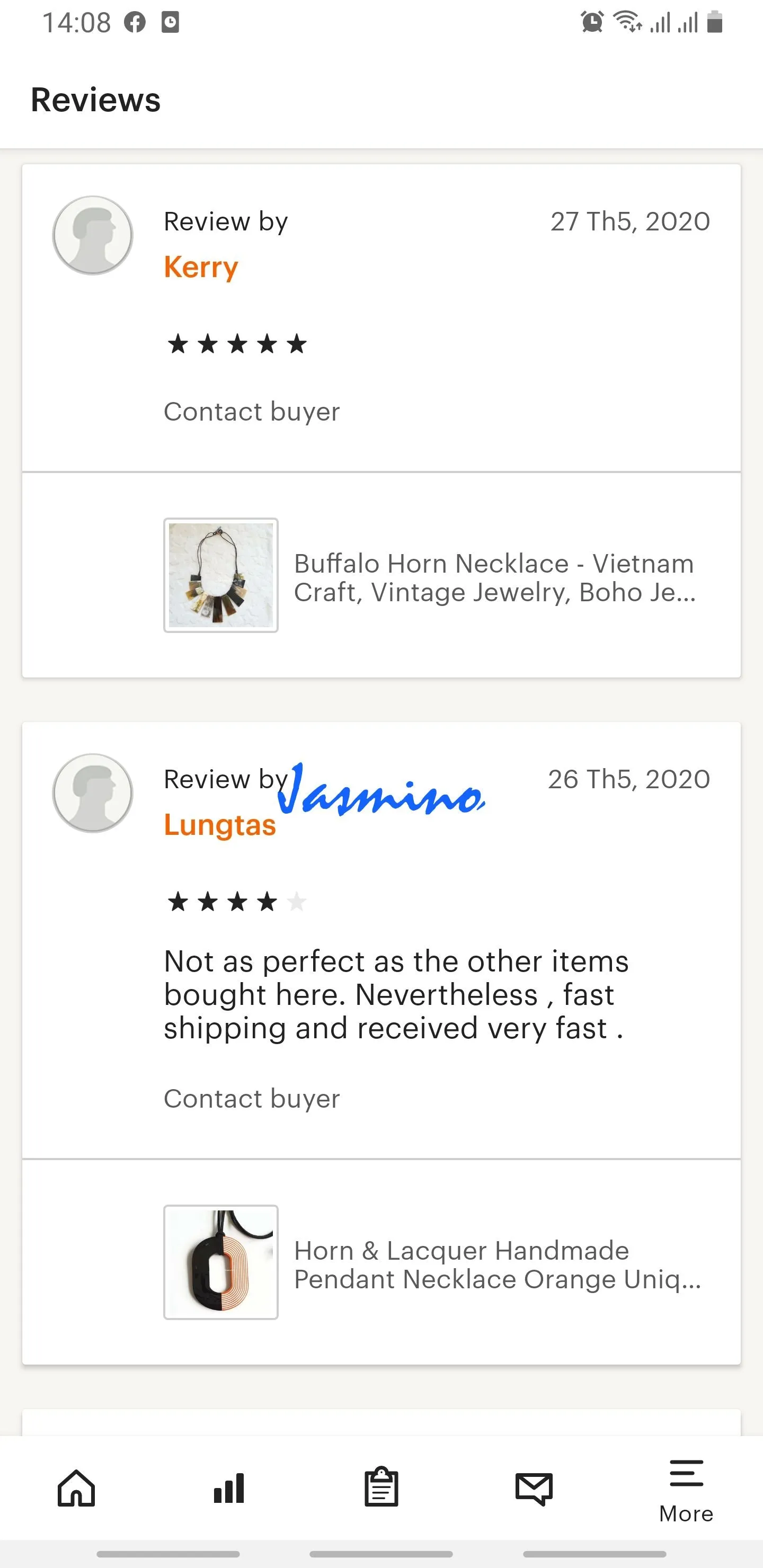 Stunning Horn Necklace J17661, Handmade from Vietnam